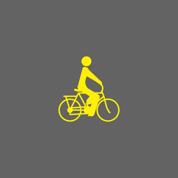 Male Silhouette Riding Bicycle Simple Icon — Stock Vector