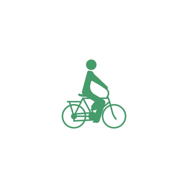 Mannelijke Silhouet Paardrijden Fiets Eenvoudig Pictogram — Stockvector