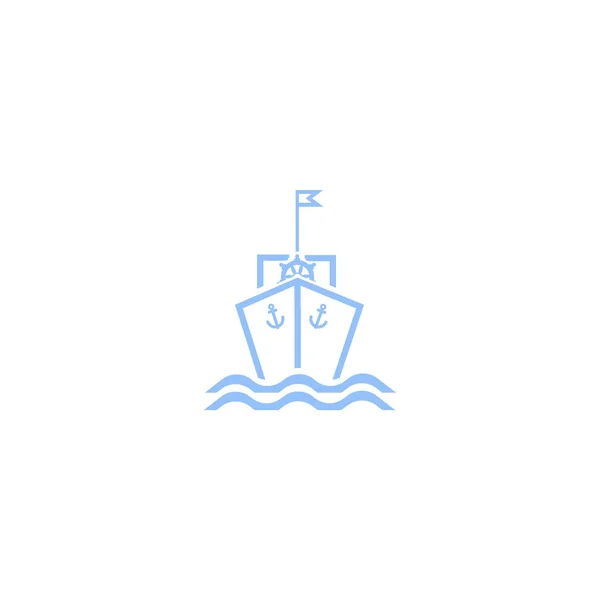 Σκάφος Επίπεδη Εικονίδιο Διανυσματική Απεικόνιση — Διανυσματικό Αρχείο