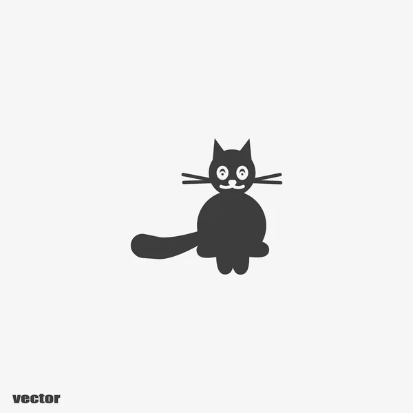 Minimalistische Vektor Ikone Der Lustigen Freundlichen Katze — Stockvektor