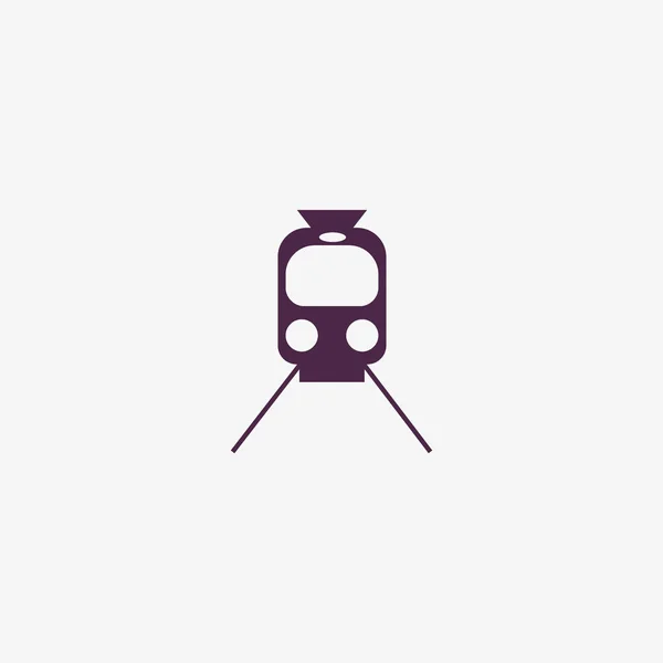 Simge Lokomotif Tren Yolu Tren Vektör Çizim Üzerinde — Stok Vektör