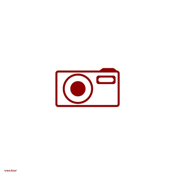 Icono Vectorial Minimalista Cámara Fotográfica — Archivo Imágenes Vectoriales