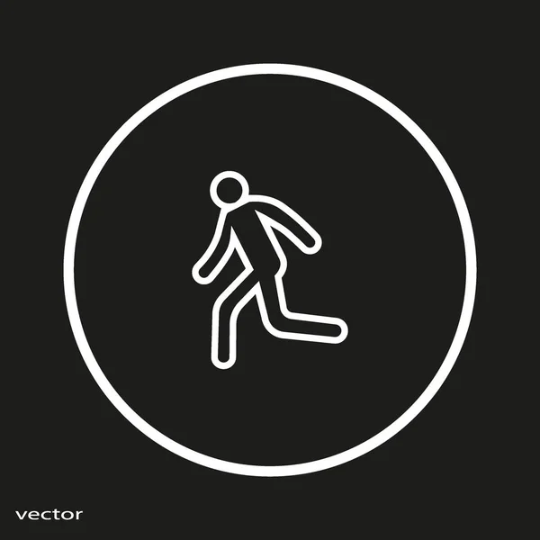 Silueta Hombre Corriendo Icono Simple — Vector de stock