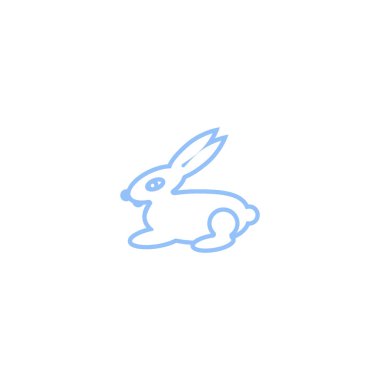 Tavşan düz simgesi, vektör çizim