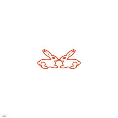 Tavşan düz simgesi, vektör çizim