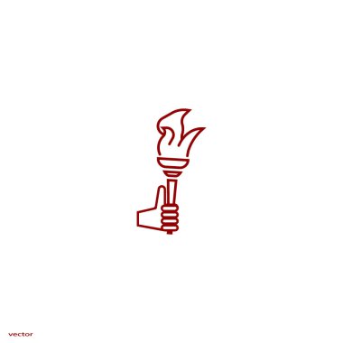 Olimpiyat meşalesinin logo, vektör, illüstrasyon, spor kavramı  