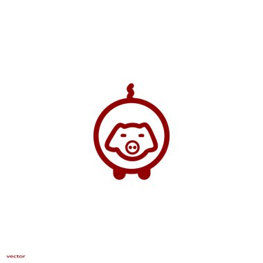 Domuz yassı simgesi, vektör illüstrasyonu