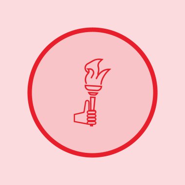 Olimpiyat meşalesinin logo, vektör, illüstrasyon, spor kavramı  