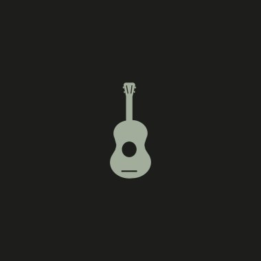 Gitar web simgesi, vektör çizim 