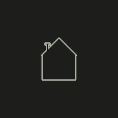 ev düz simgesi, vektör illüstrasyonu