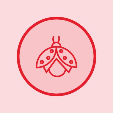 uğur böceği düz simgesi, vektör, illüstrasyon 