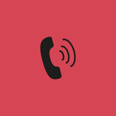 eski telefon düz simgesi, vektör, illüstrasyon 