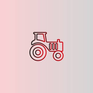 Traktör düz simgesi, vektör illüstrasyonu  