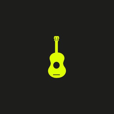 Gitar web simgesi, vektör çizim 