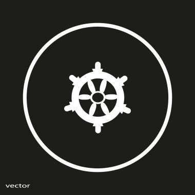 tekne El-tekerlek minimalist simgesi 