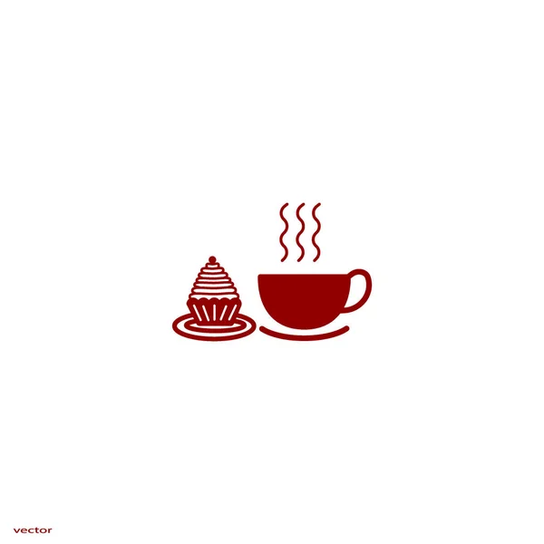 Pièce Gâteau Tasse Thé Vecteur Illustration — Image vectorielle