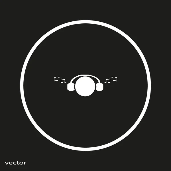 Casque Icône Plate Vecteur Illustration — Image vectorielle