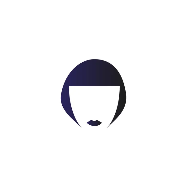 Minimalistische Vektor Ikone Des Weiblichen Kopfes Mit Kurzer Frisur — Stockvektor