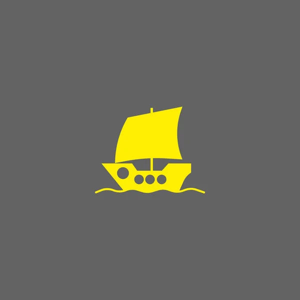 Barco Ícone Plano Ilustração Vetorial — Vetor de Stock
