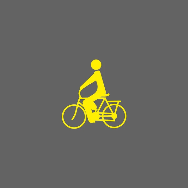 Silhueta Masculina Andar Bicicleta Ícone Simples — Vetor de Stock