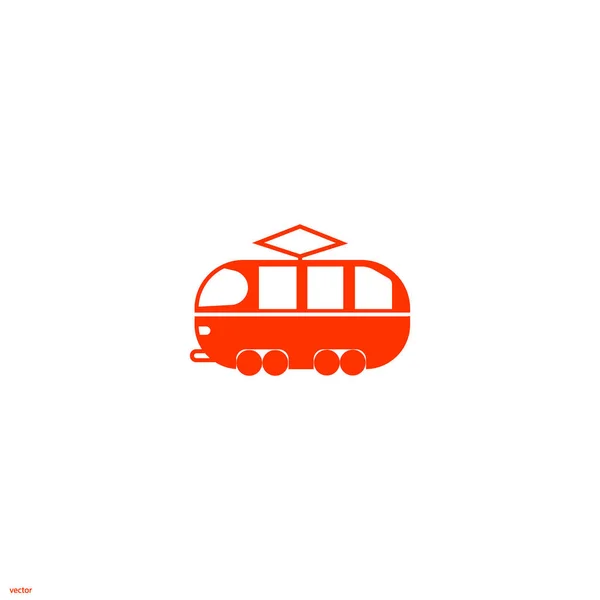 Minimalistische Klassieke Tram Vector Pictogram — Stockvector