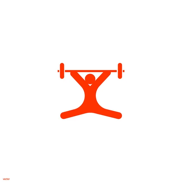 Weightlifting Flat Icon Vector Illustration — Stock Vector