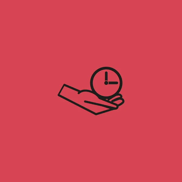 Mão Segurando Relógio Ícone Vetor Minimalista — Vetor de Stock