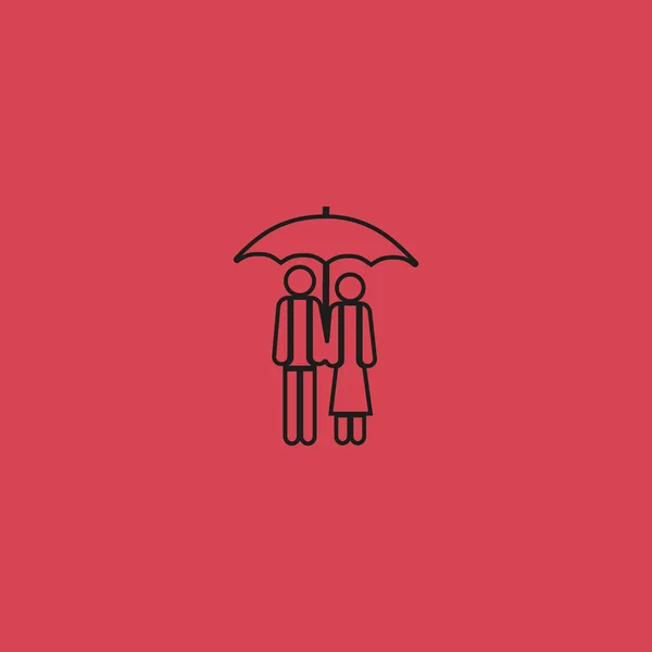 Man Woman Standing Together Vector Icon — Stock Vector