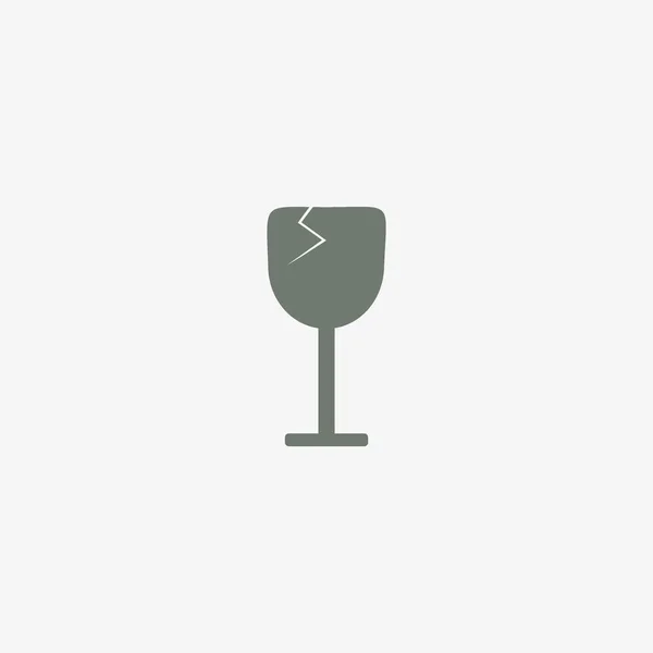 Copa Vino Icono Plano Vector Ilustración — Vector de stock