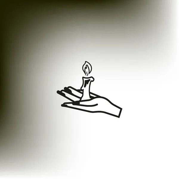 Κερί Στο Χέρι Εικονίδιο Εικονογράφηση Διάνυσμα — Διανυσματικό Αρχείο