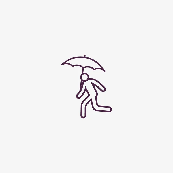 带伞的跑步人矢量插图图标 — 图库矢量图片