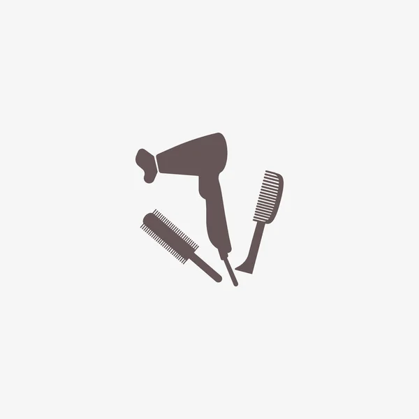 Minimalistische Vector Pictogram Van Een Haardroger Borstels — Stockvector