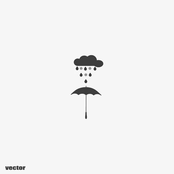 Icono Ilustración Vectorial Paraguas Precipitación — Vector de stock