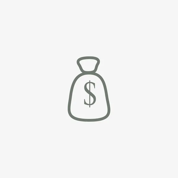 Dólar Bolsa Plana Icono Vector Ilustración — Vector de stock