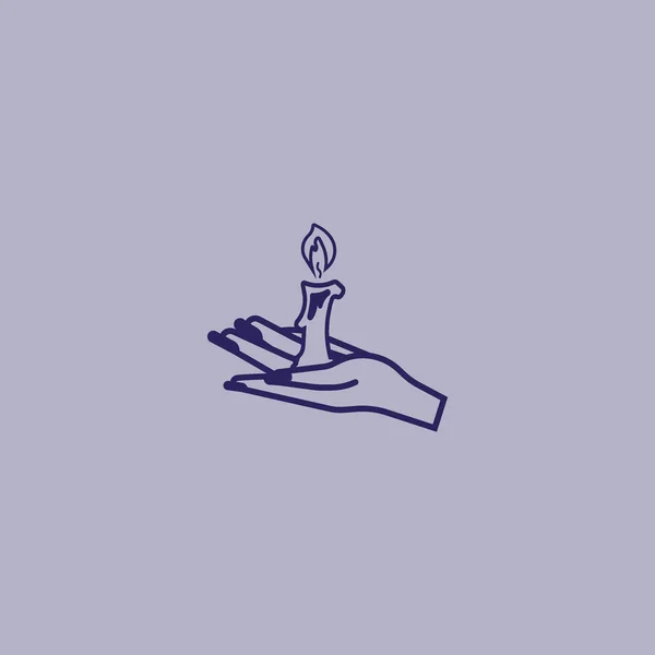 Свічка Руці Значок Векторні Ілюстрації — стоковий вектор