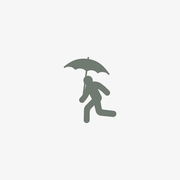 Illustration Vectorielle Icône Course Homme Avec Parapluie — Image vectorielle