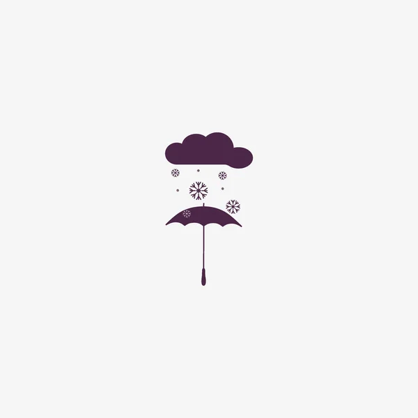 Icono Ilustración Vectorial Paraguas Precipitación — Archivo Imágenes Vectoriales