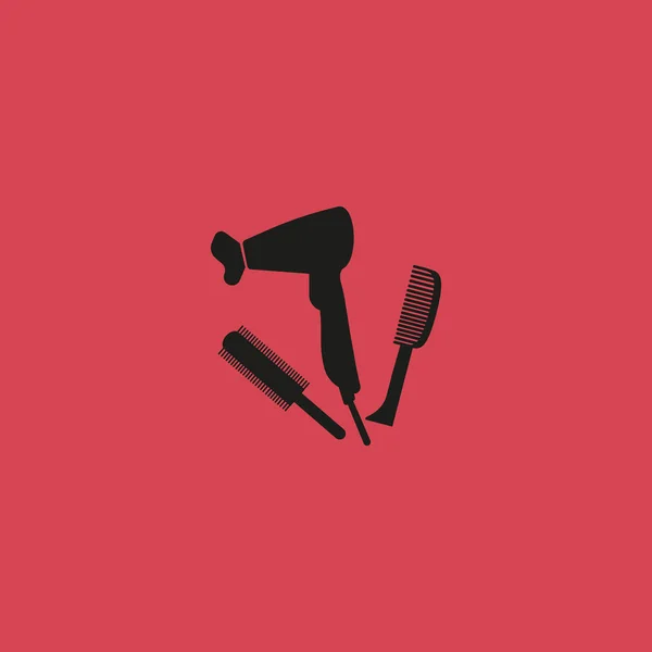 Minimalistische Vector Pictogram Van Een Haardroger Borstels — Stockvector