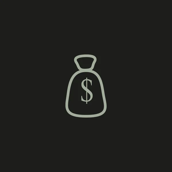 Money Bag Flat Icon Business Concept — Stock Vector