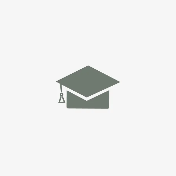 Graduation Cap Flat Style Icon Vector Illustration Education Concept — Stock Vector