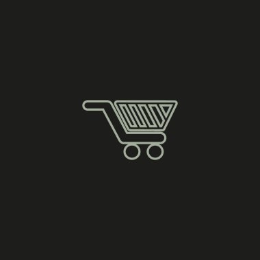 alışveriş sepeti, vektör çizim minimalist simgesi