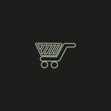 alışveriş sepeti, vektör çizim minimalist simgesi