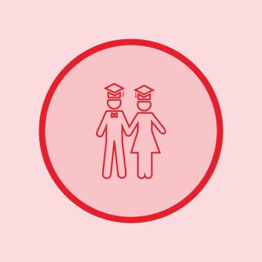 bekar erkek ve kadın birlikte ayakta minimalist vektör simgesi