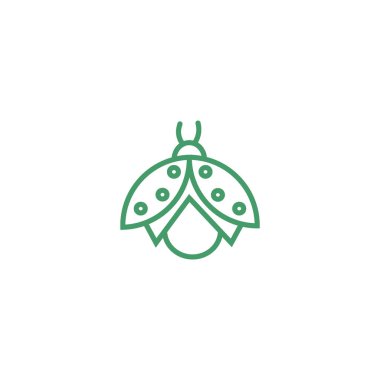 uğur böceği düz simgesi, vektör, illüstrasyon 