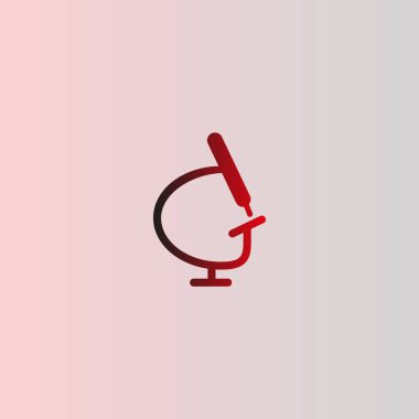 mikroskop düz simge, vektör illüstrasyonu 