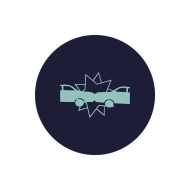 Araba kazası minimalist vektör simgesi