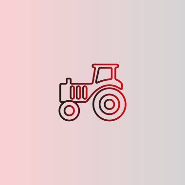 Traktör düz simgesi, vektör illüstrasyonu 