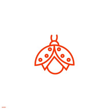 uğur böceği düz simgesi, vektör, illüstrasyon 