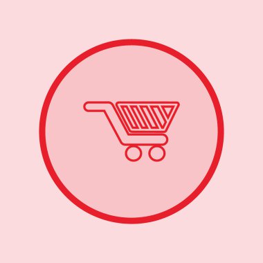 alışveriş sepeti, vektör çizim minimalist simgesi
