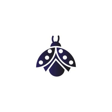 uğur böceği düz simgesi, vektör, illüstrasyon 